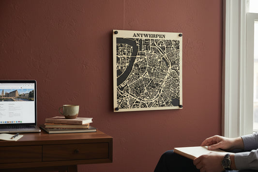 Houten citymap Antwerpen