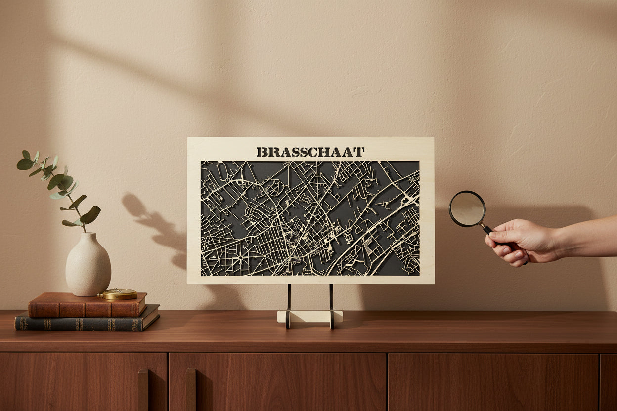 Houten citymap Brasschaat