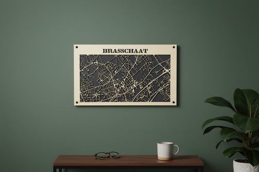 Houten citymap Brasschaat