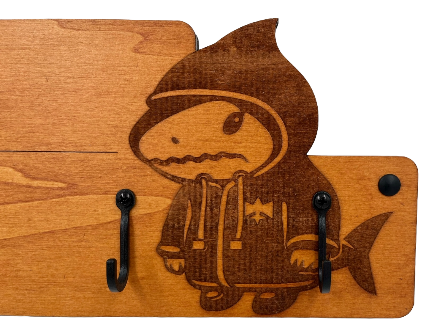 Detail van de afbeelding van de haai.