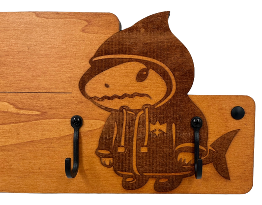 Detail van de afbeelding van de haai.