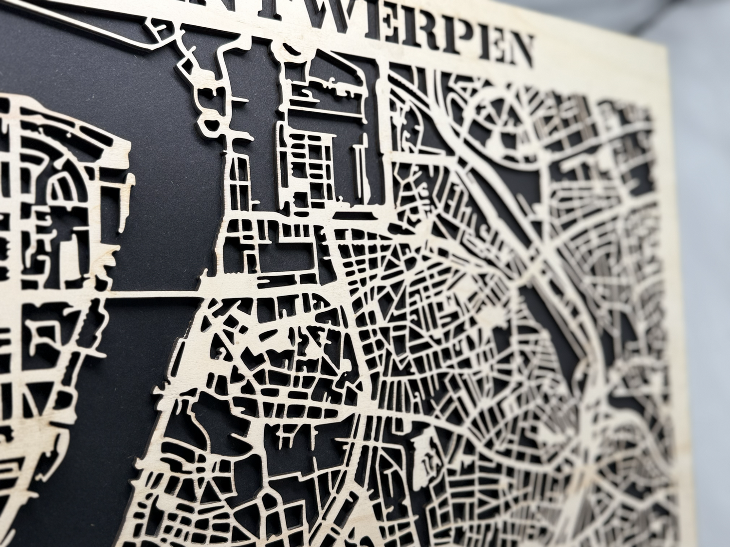 Detail van een citymap van Antwerpen