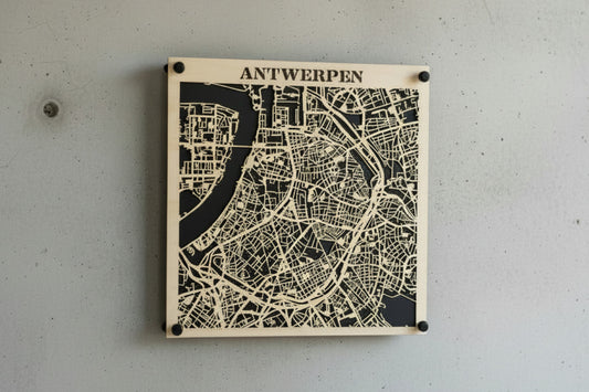 Houten citymap Antwerpen