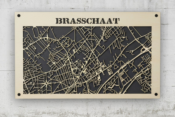 Houten citymap Brasschaat