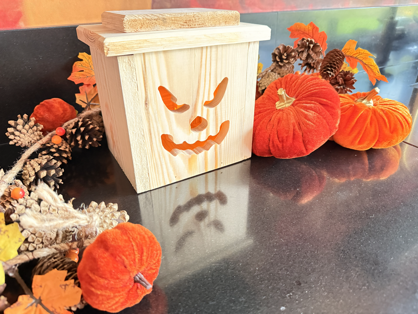 Houten Halloween lantaarn