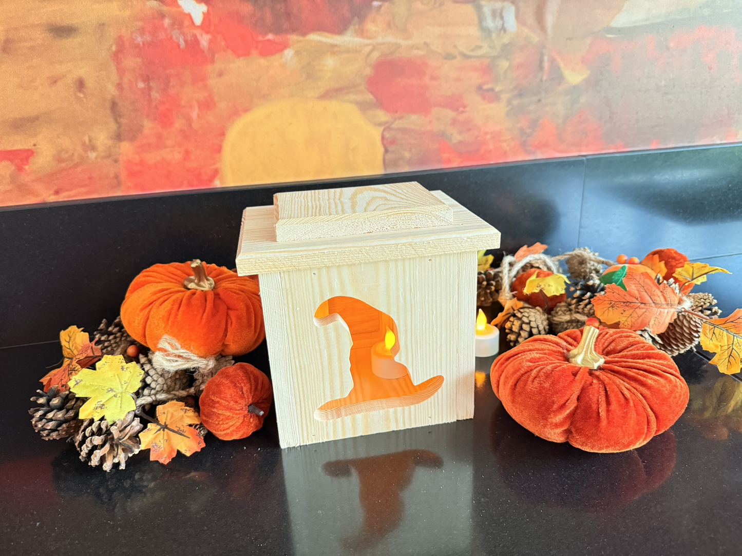 Houten Halloween lantaarn