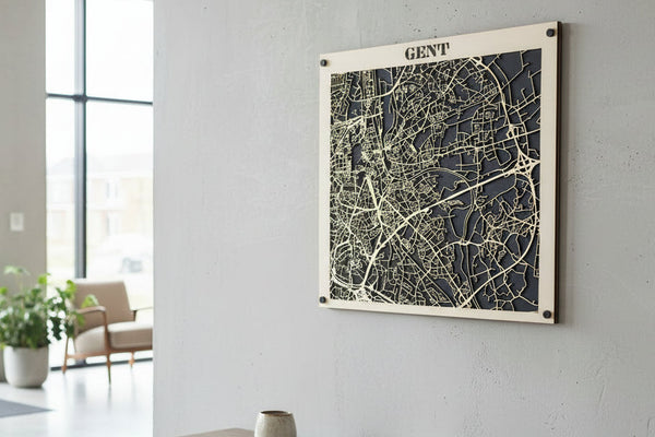 Houten citymap Gent