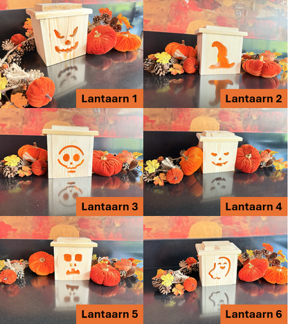 Houten Halloween lantaarn