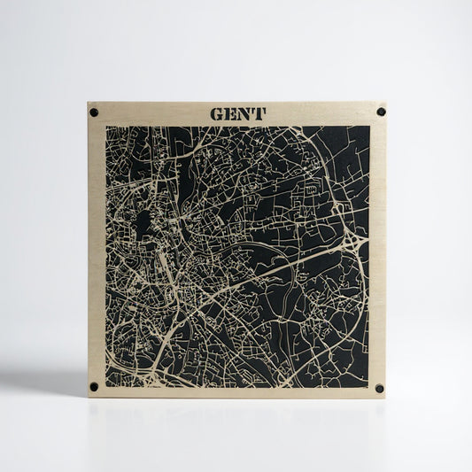 Houten citymap Gent