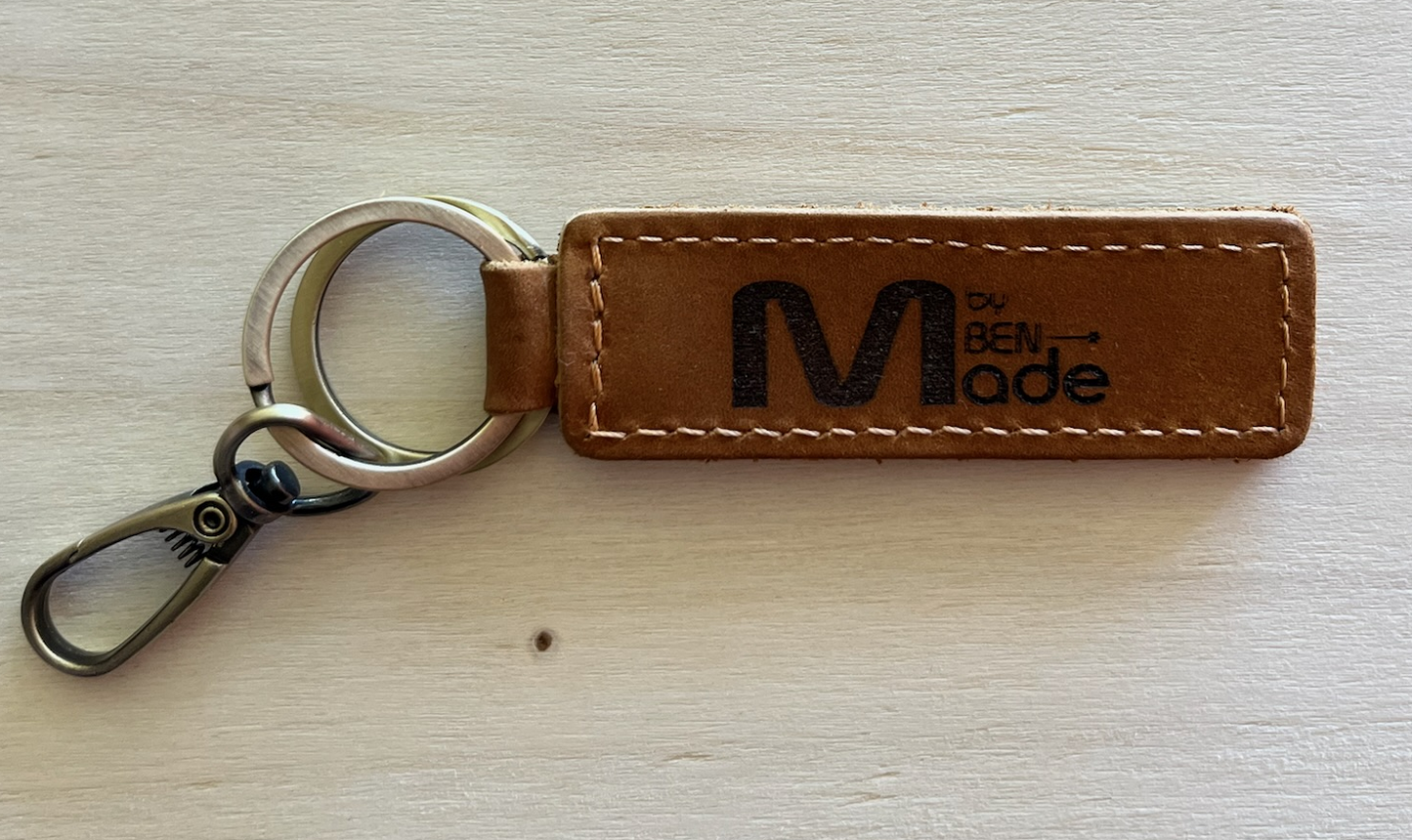 Gepersonaliseerde sleutelhanger uit leer